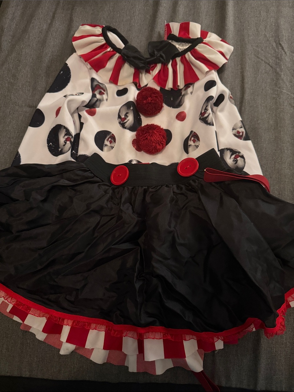 Spirit Red, Black & White Clown Dress Costume